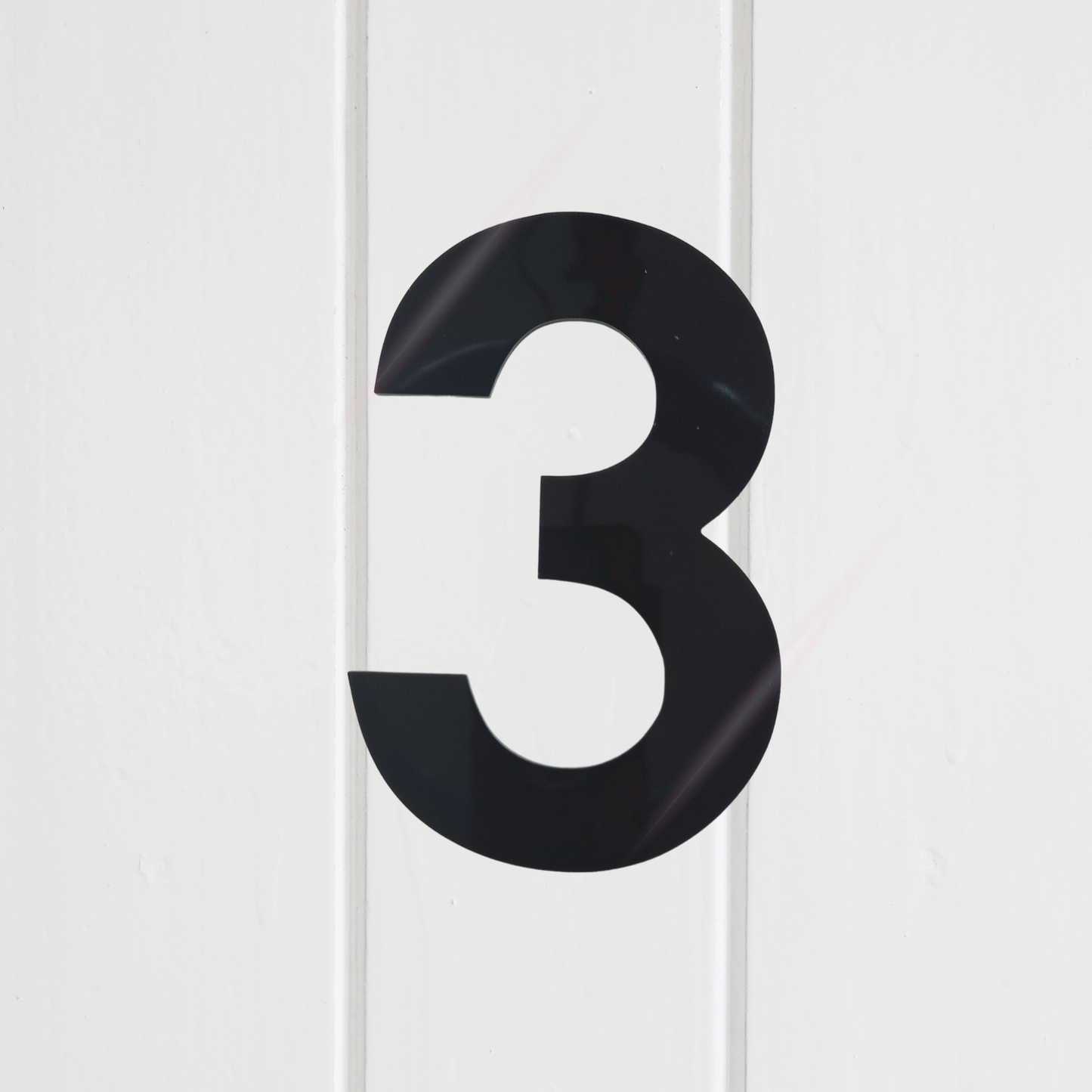 Stick On Number 3 - Black Gloss (100mm high)