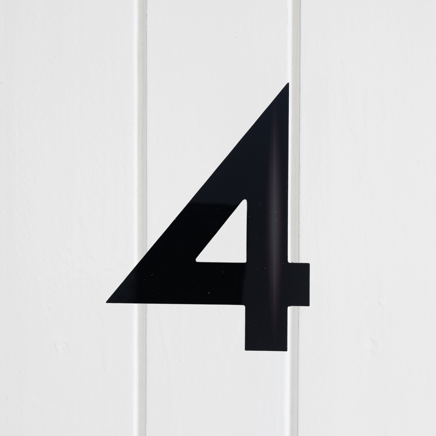 Stick On Number 4 - Black Gloss (100mm high)