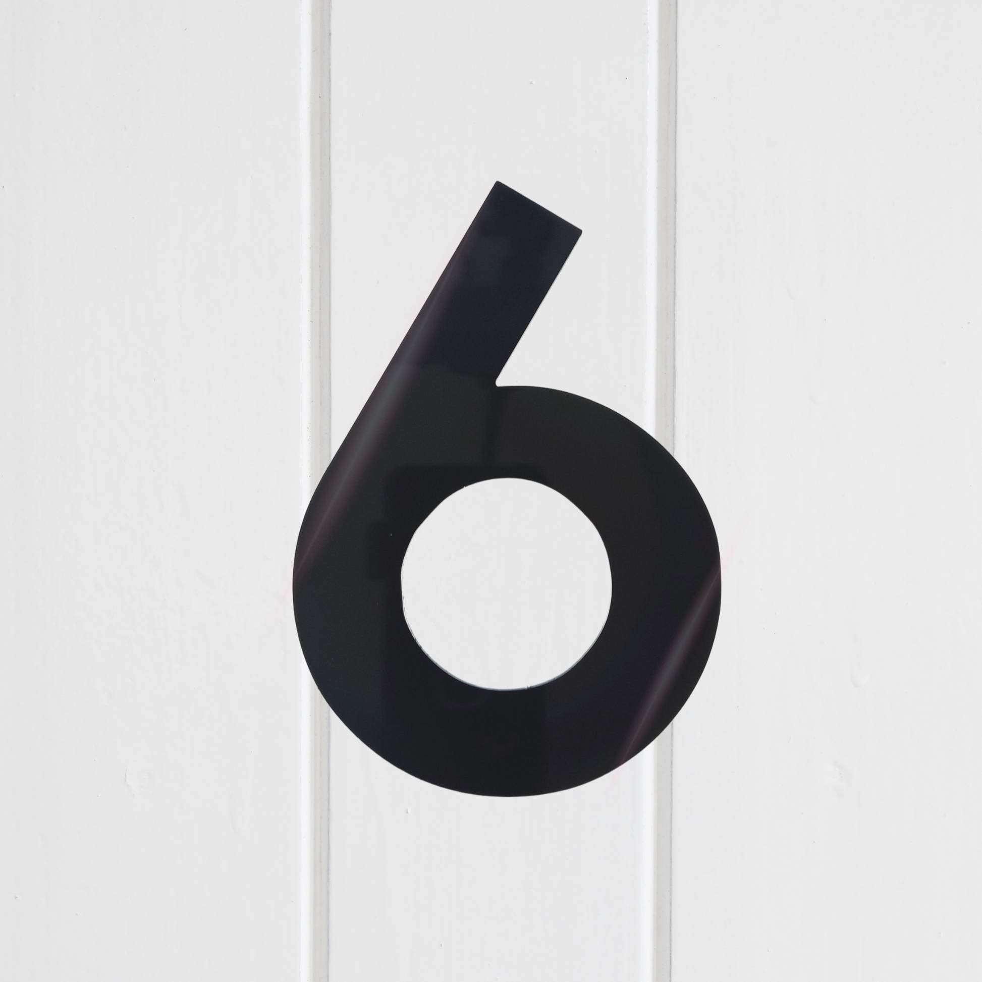 Stick On Number 6 - Black Gloss (100mm high)