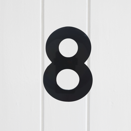 Stick On Number 8 - Black Matt (100mm high)