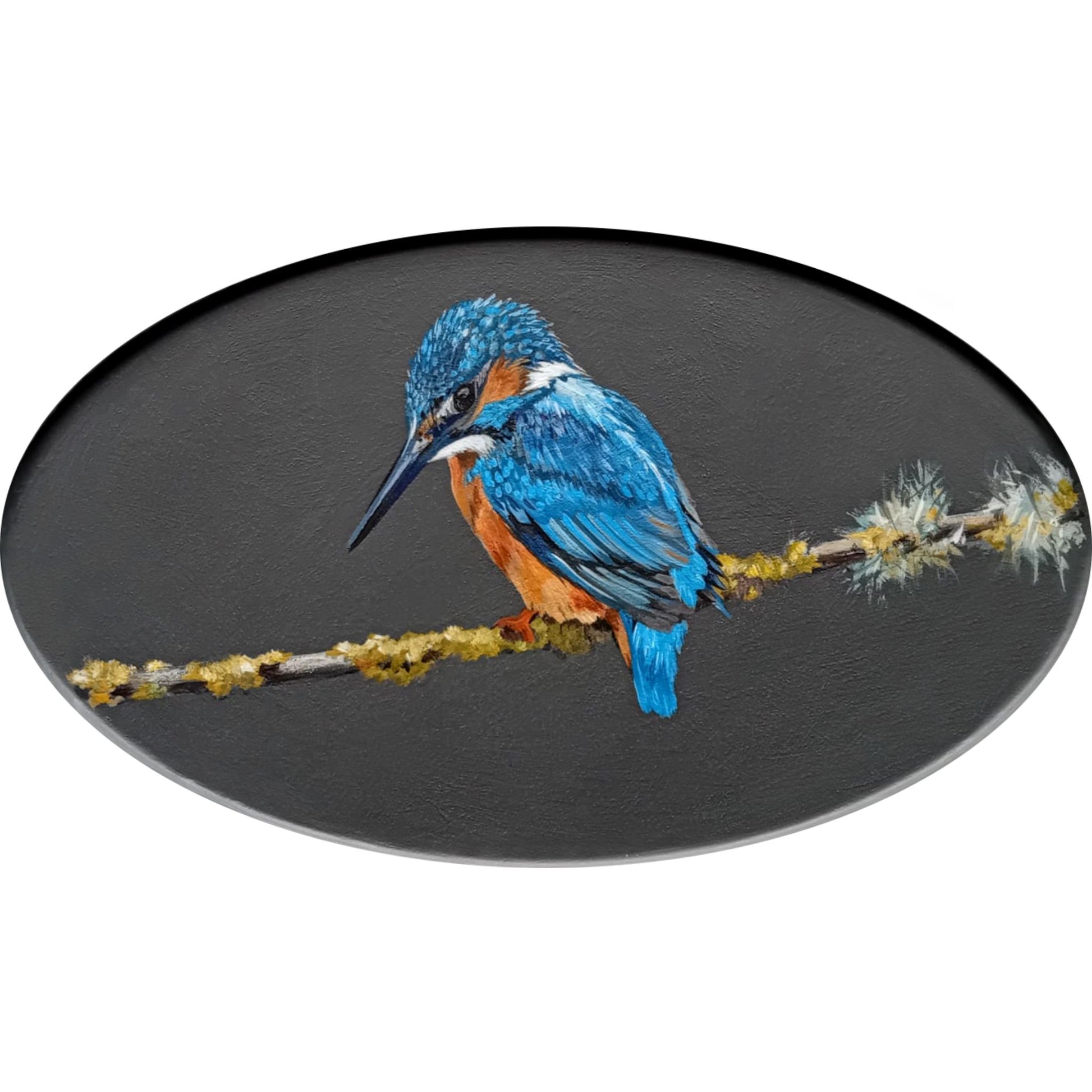 Kingfisher bird art for corian sign