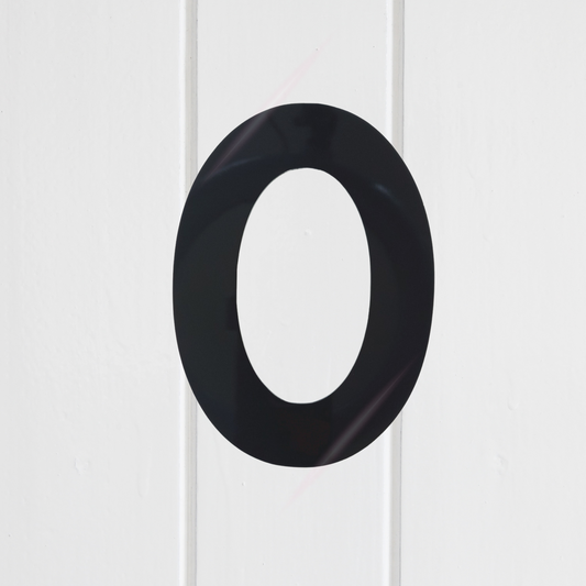 Stick On Number 0 - Black Gloss (100mm high)