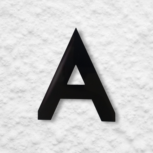 Floating Letter A - Black Gloss