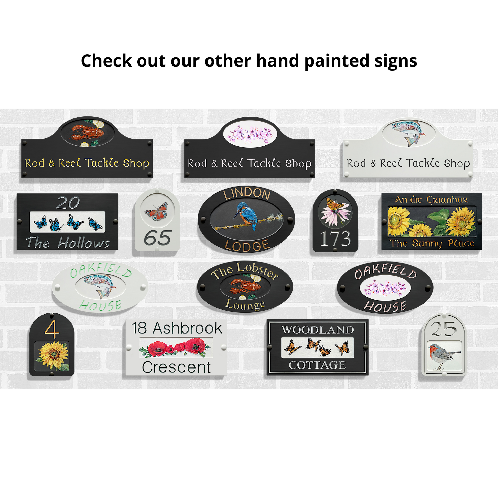 hand painted art signs