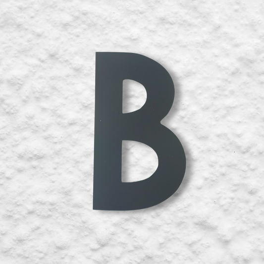 Floating Letter B - Dark Matt Grey