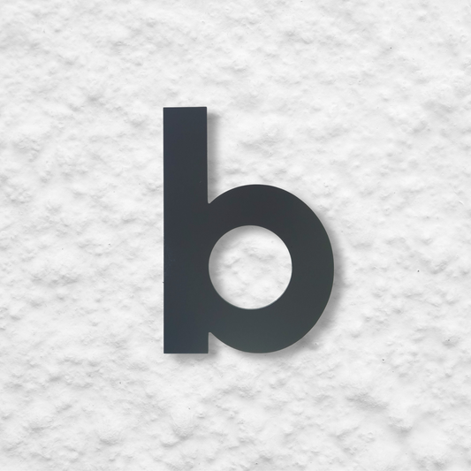 Floating Letter b - Dark Matt Grey