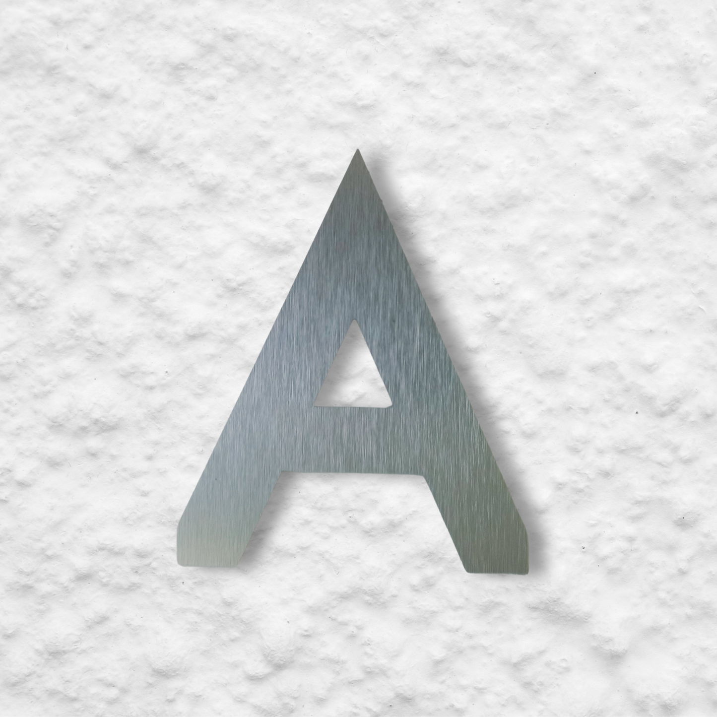 Floating Letter A - Brushed Silver