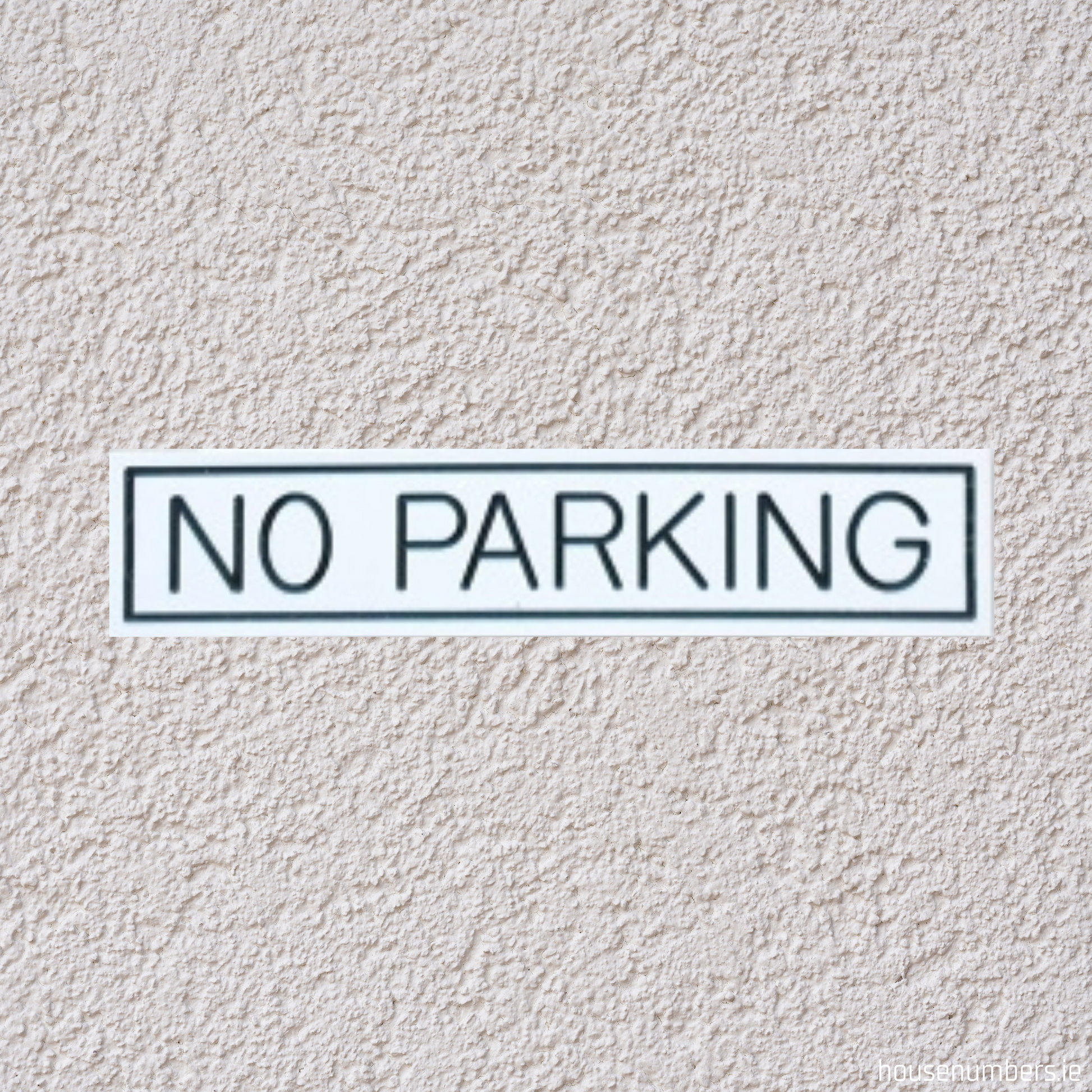 No Parking - White Gloss Stick On Sign