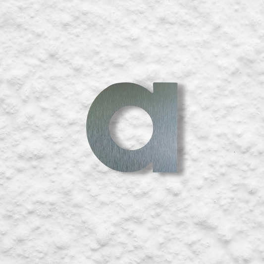 Floating Letter a - Brushed Silver