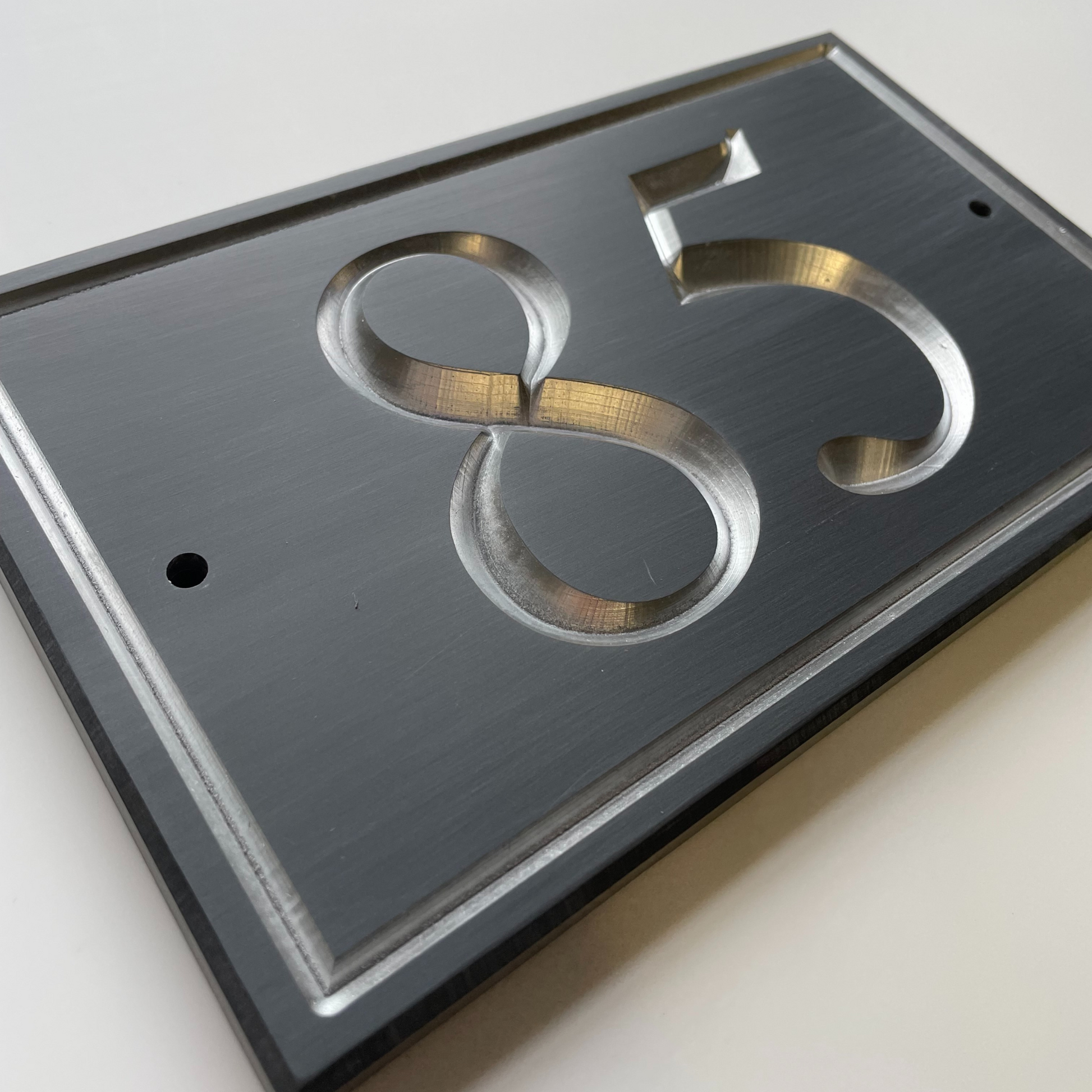 Grey Rectangle Corian Sign