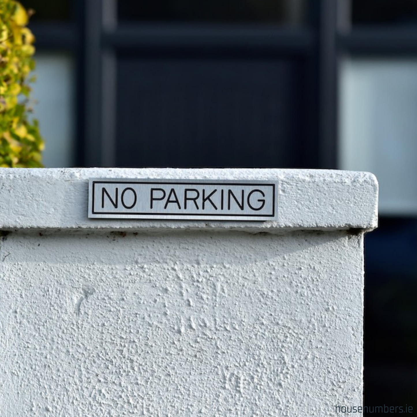 Aluminium "No Parking" Sign - Stick On- Brushed Silver