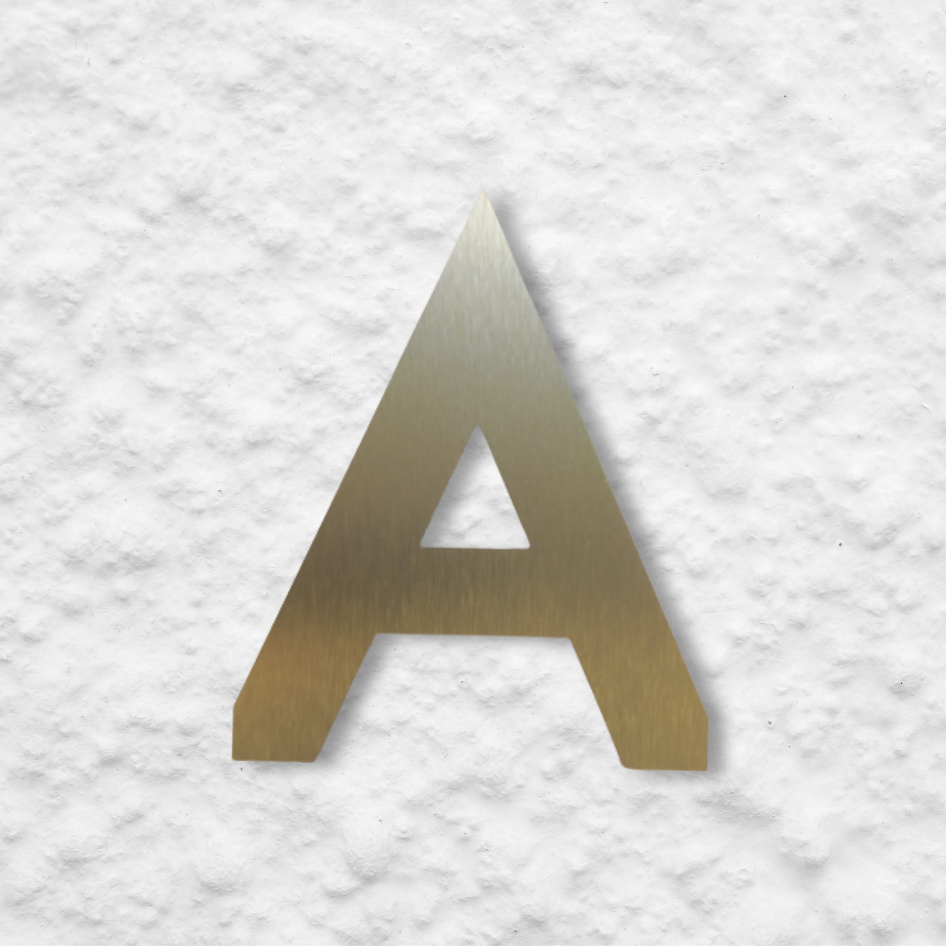 Floating Letter A - Brushed Gold