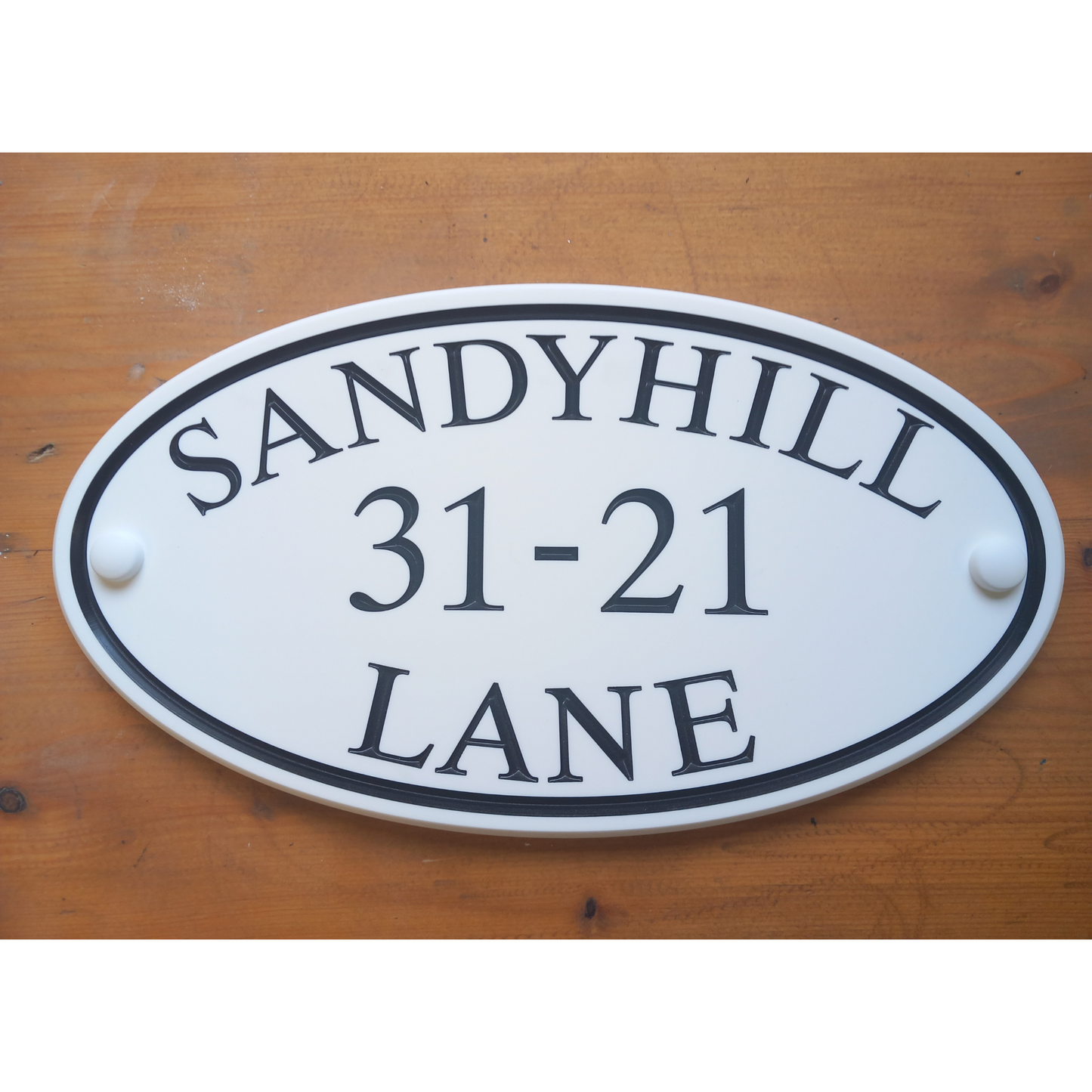 White Oval Corian Sign (315x170mm)