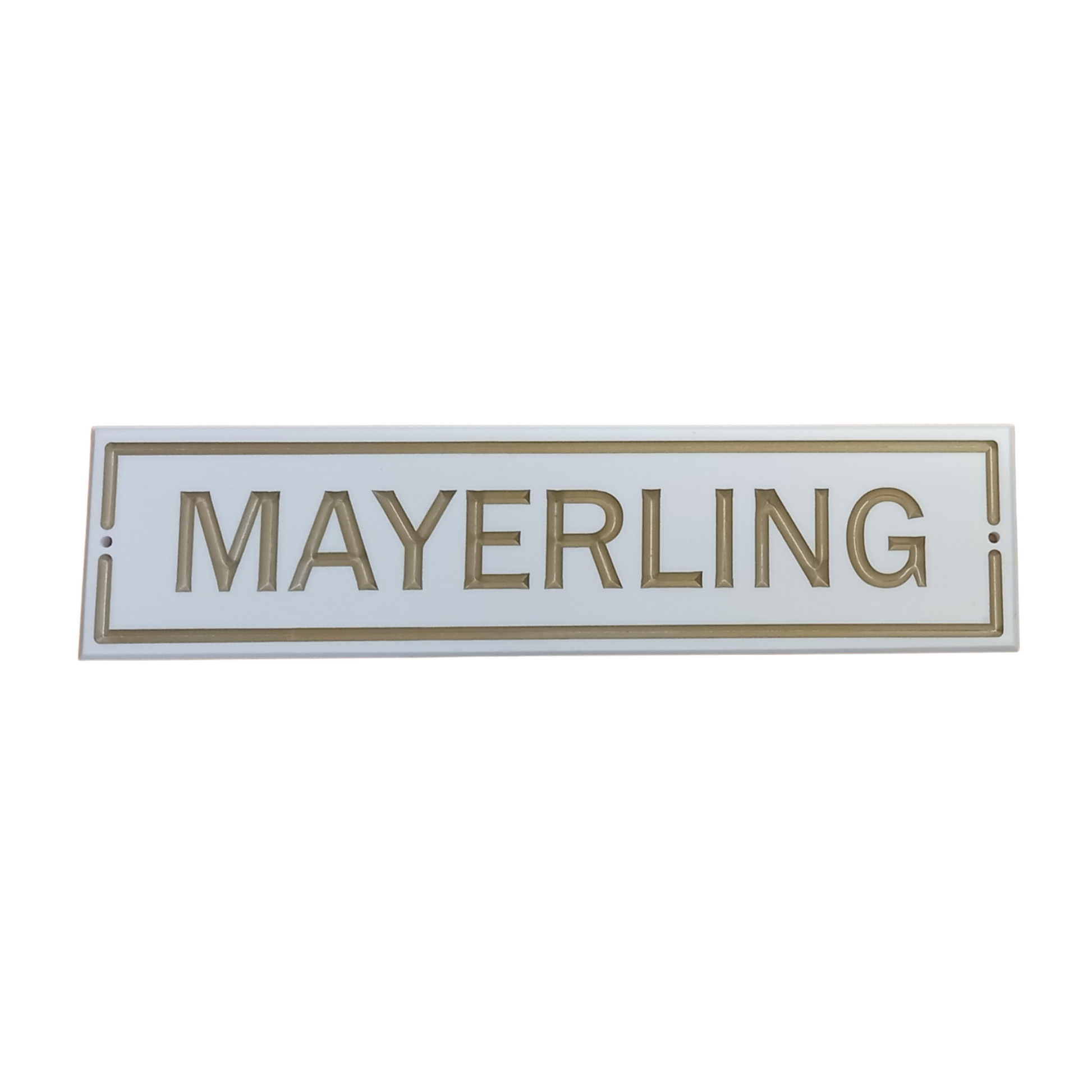 White Rectangle Corian Sign (400x100mm)