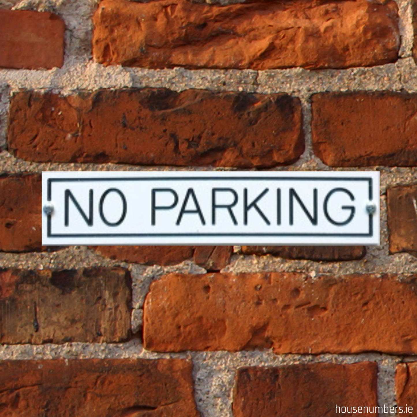 No Parking - White Gloss Screw On Sign