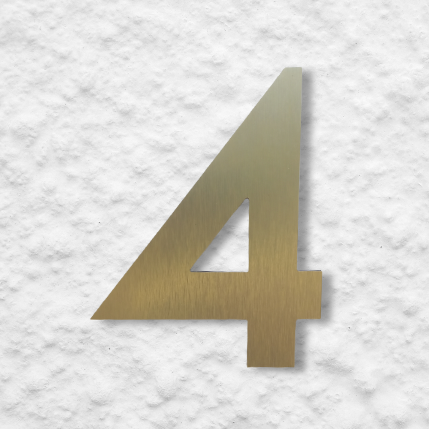 Floating Number 4 - Brushed Gold