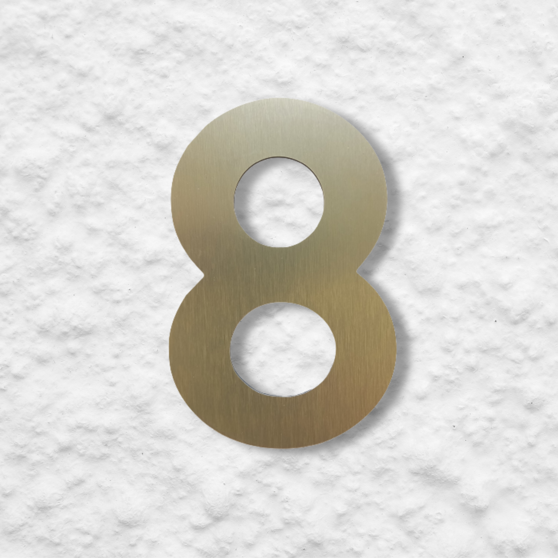 Floating Number 8 - Brushed Gold