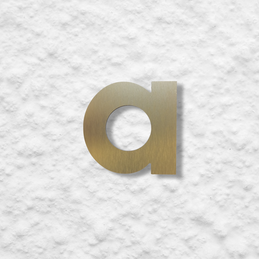 Floating Letter a - Brushed Gold