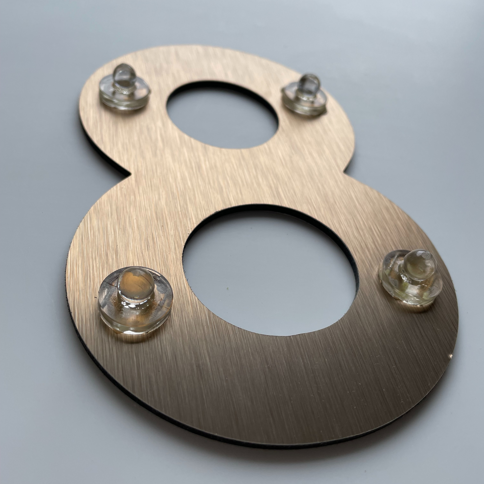 Floating Number 8 - Brushed Gold (150mm high)