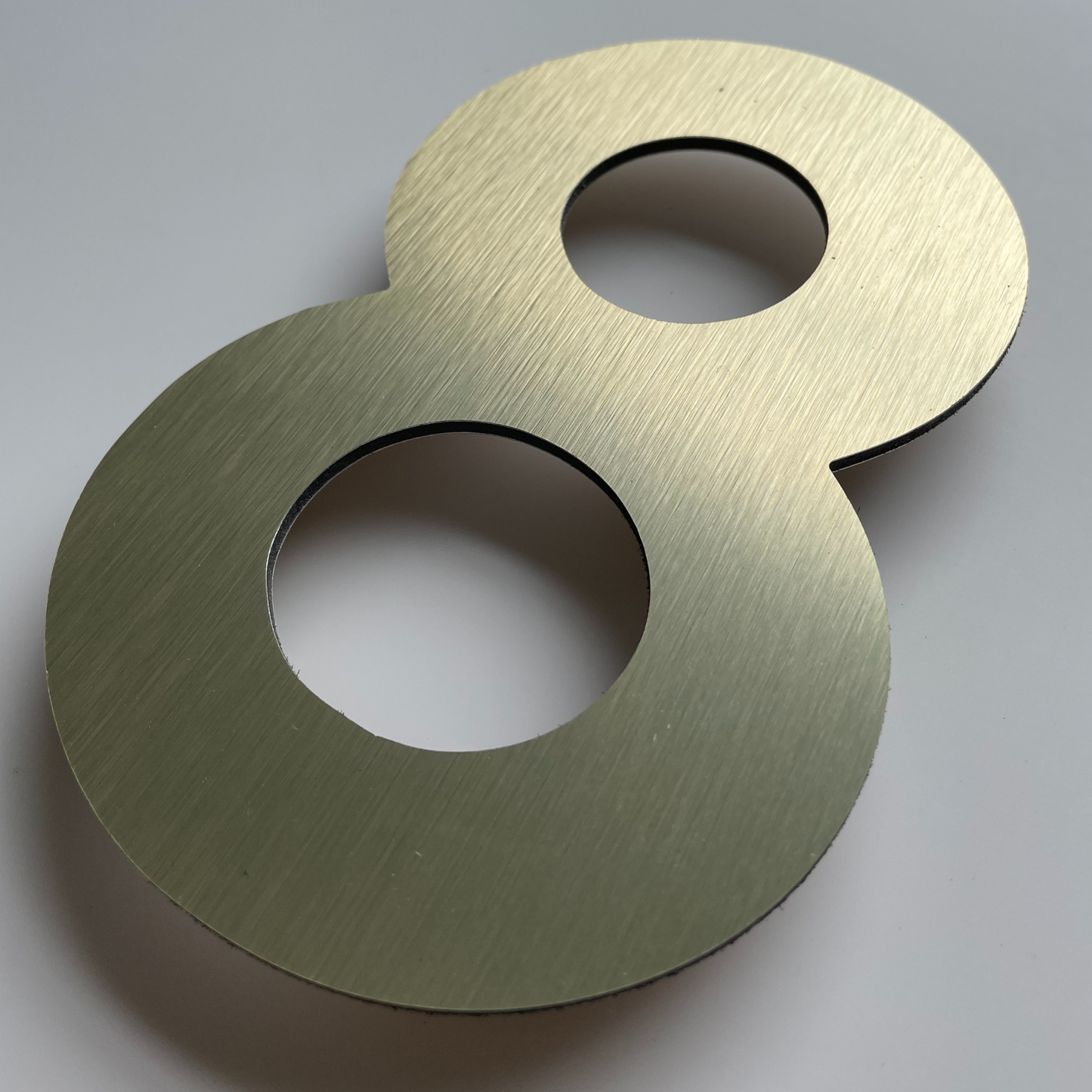 Floating Number 8 - Brushed Gold (150mm high)