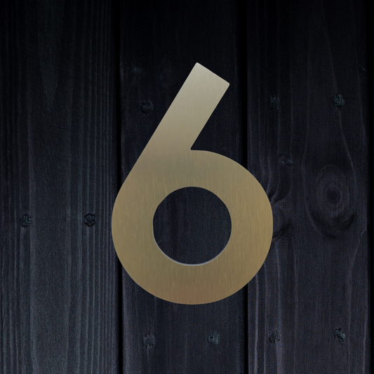 Stick On Number 6 - Brushed Gold