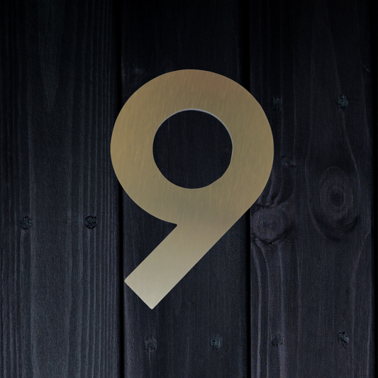 Stick On Number 9 - Brushed Gold