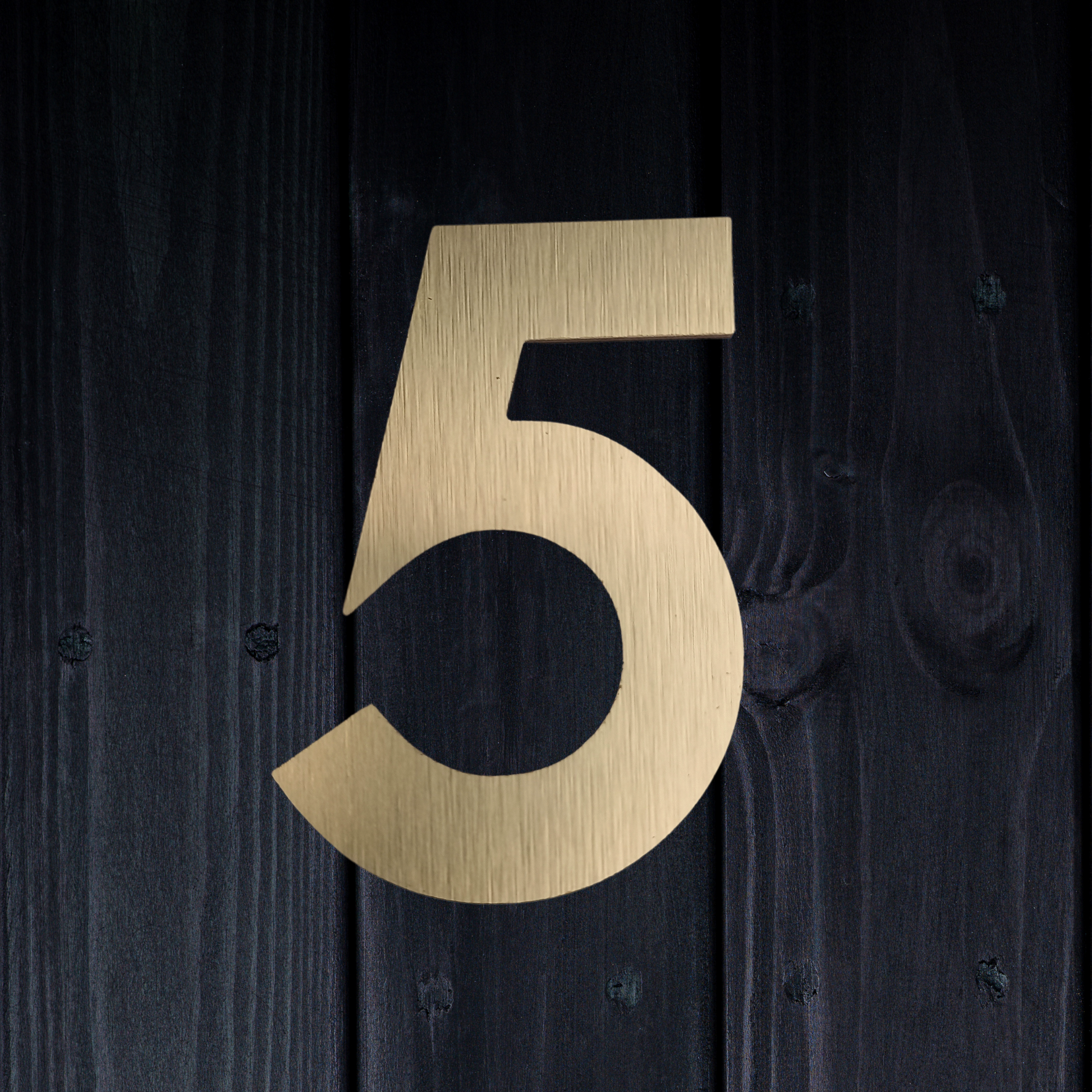 Stick On Number 5 - Brushed Gold