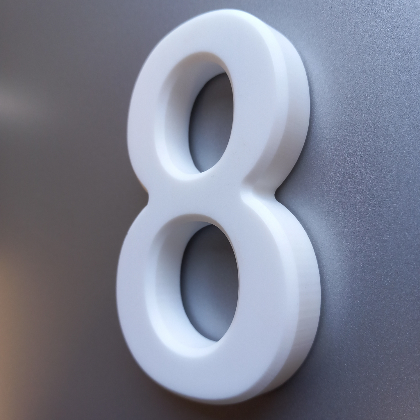 Corian Stick On Numbers - White and Grey (100mm high)