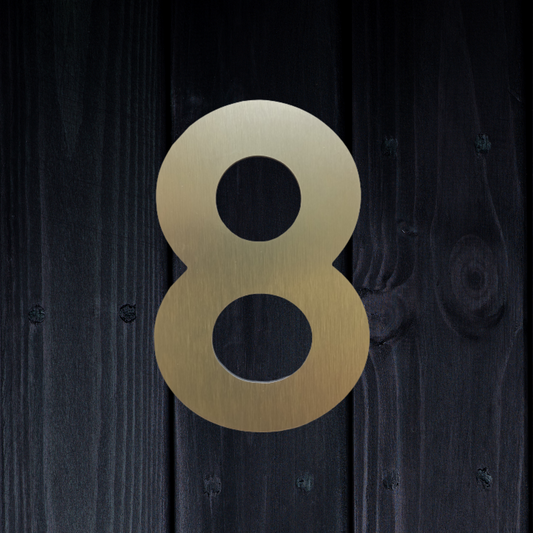 Stick On Number 8 - Brushed Gold