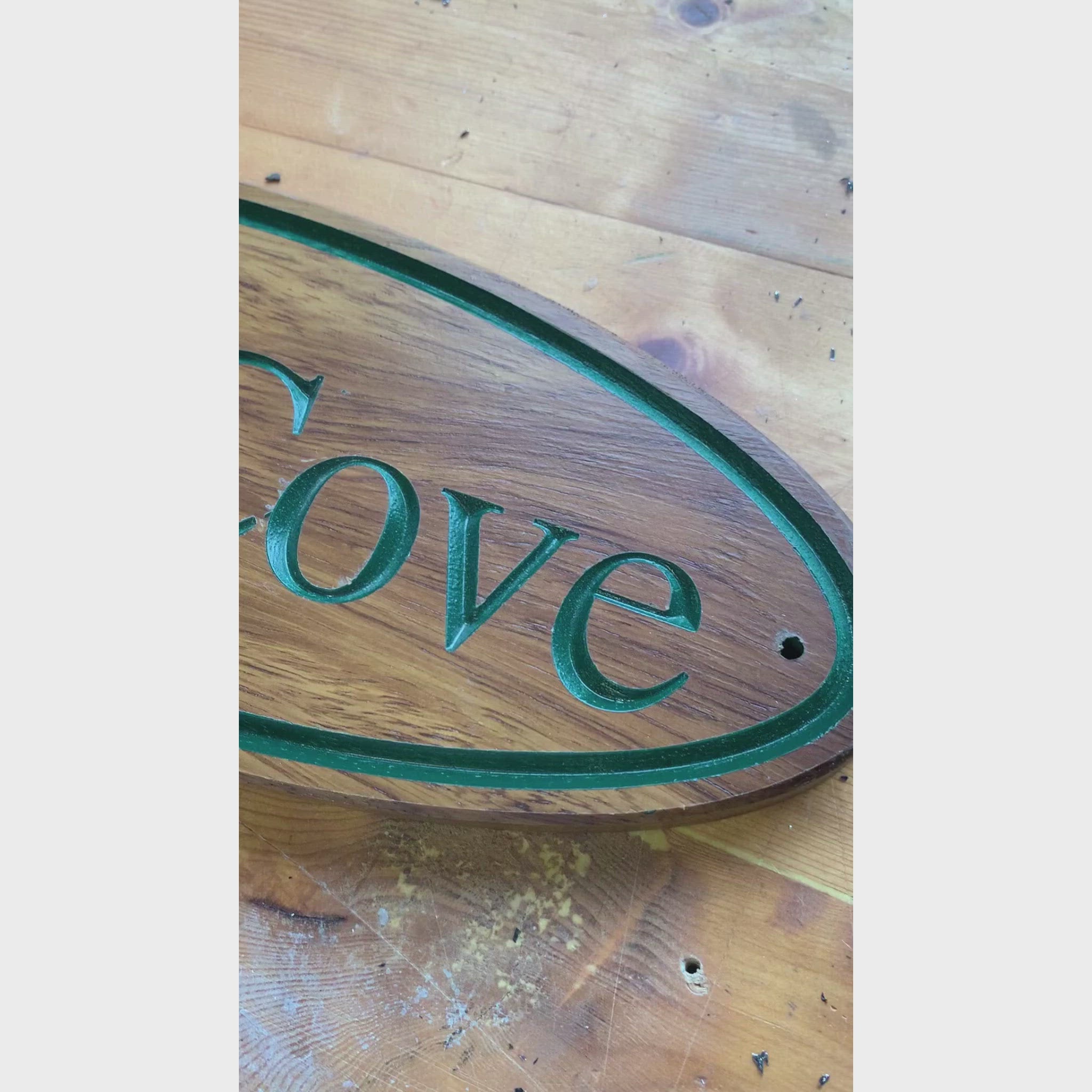 Wooden Oval Sign (395x145mm)