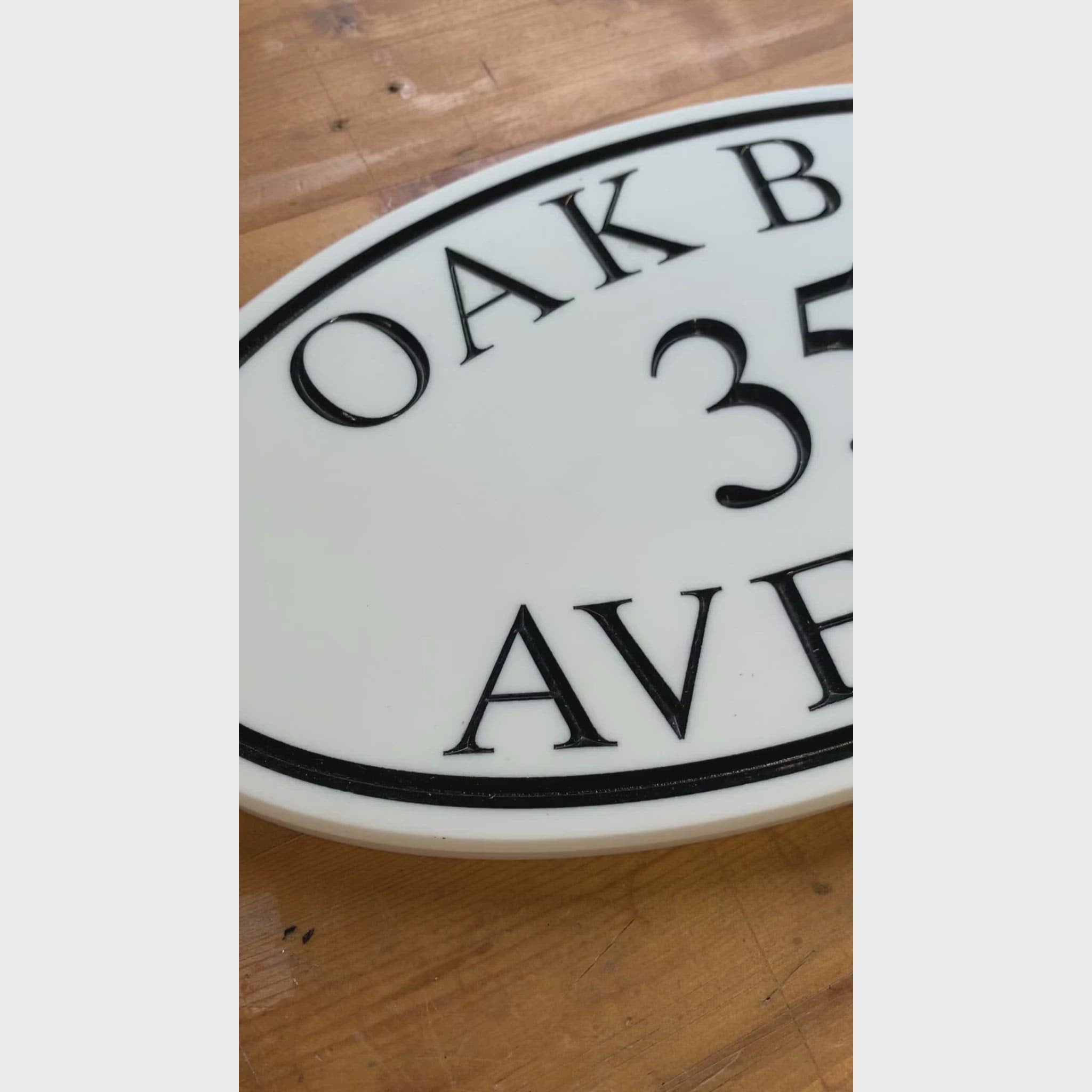 White Oval Corian Sign (315x170mm)