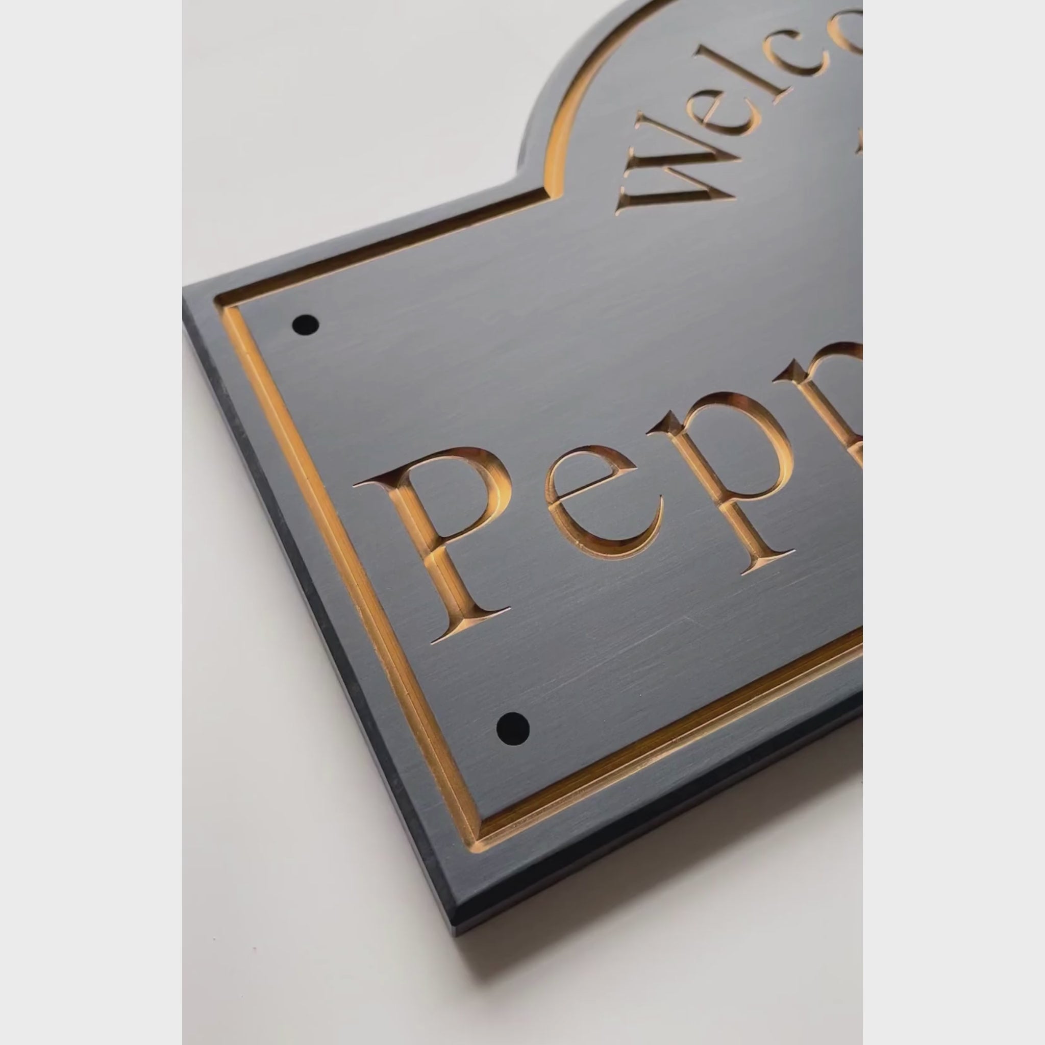 grey corian dome sign