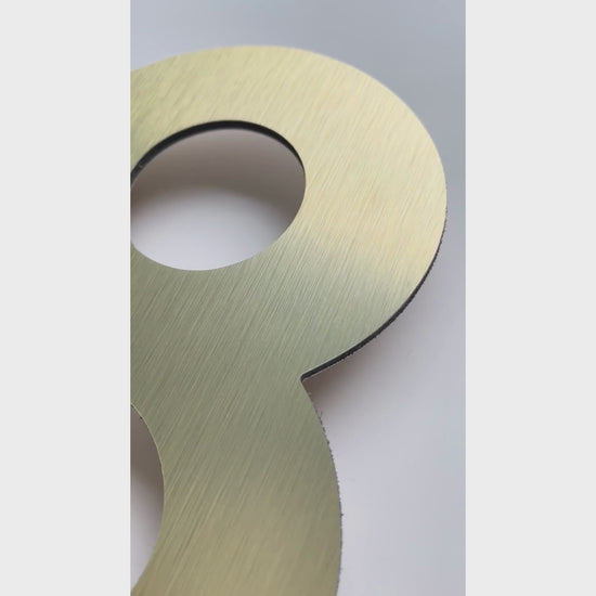 Floating Number 8 - Brushed Gold (150mm high)